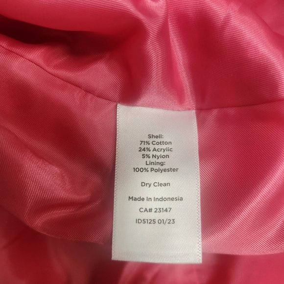 Talbots Twisted Windowpane Pink And White Tweed  Jacket - Picture 9 of 11